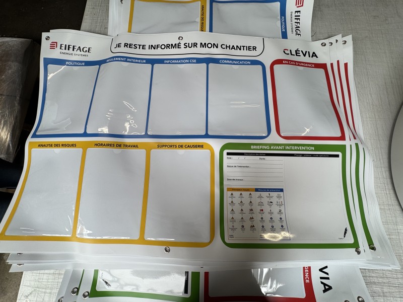 Réalisation d’une bâche sur mesure pour Eiffage - 40 unités près de Lyon