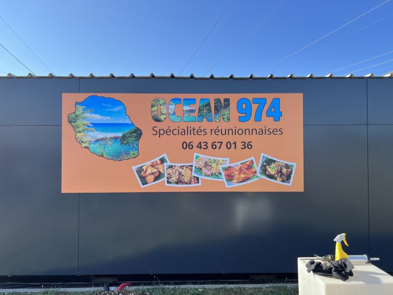 Pose enseigne sur dibond avec impression sur Meyzieu près de Lyon