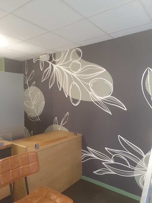 Tapisserie sur mesure pour un restaurant italien 