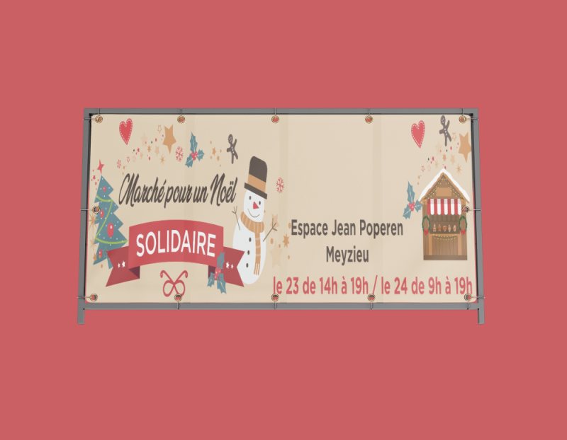 Bâche de Noël pour une association