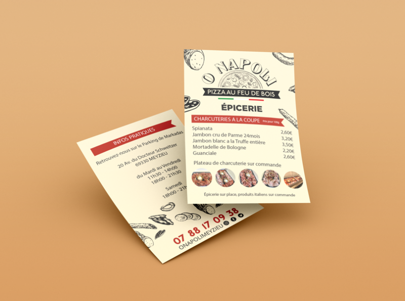 mockup flyer pour pizzeria à Meyzieu 