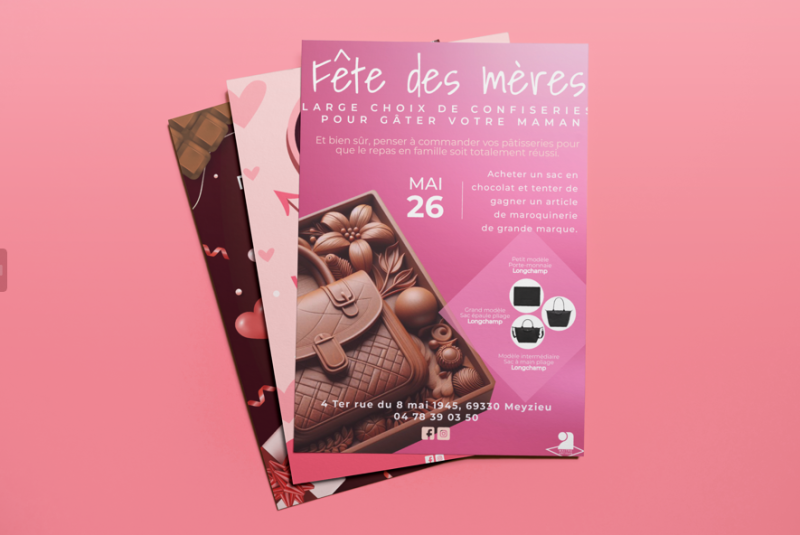 mockup affiche A4 pour une pâtisserie à meyzieu 