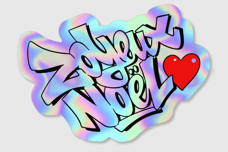 Stickers Joyeux Noël en holographie