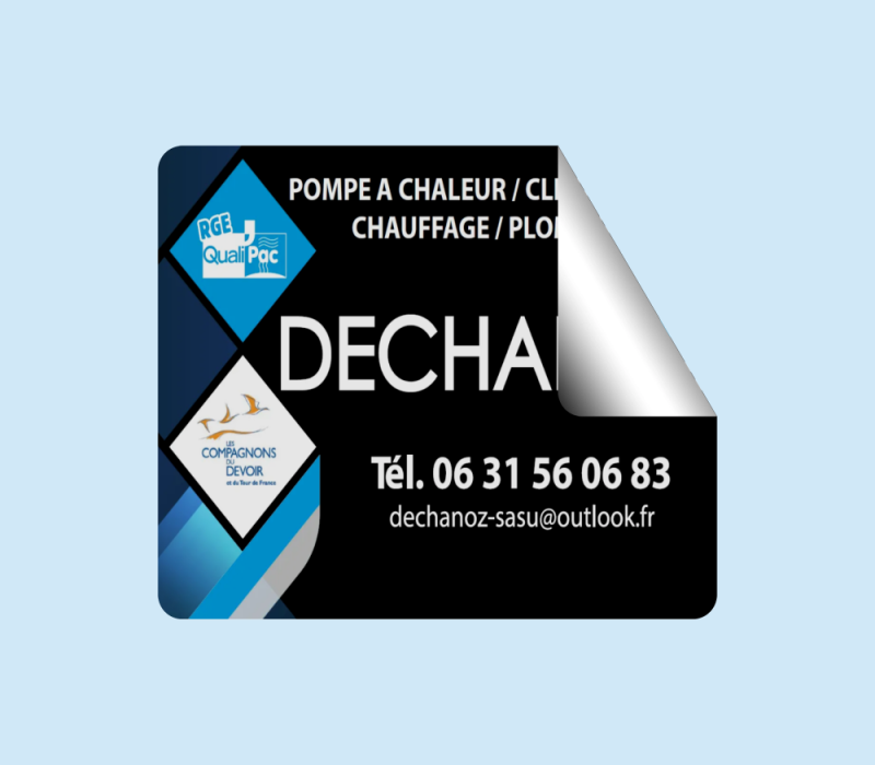 Stickers sur papier pour entreprise